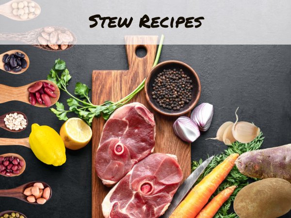 Easy hearty stew recipes use a mix of ingredients stewed in a liquid. Ingredients include meat or fish, pulses, and vegetables simmered rather than boiled.